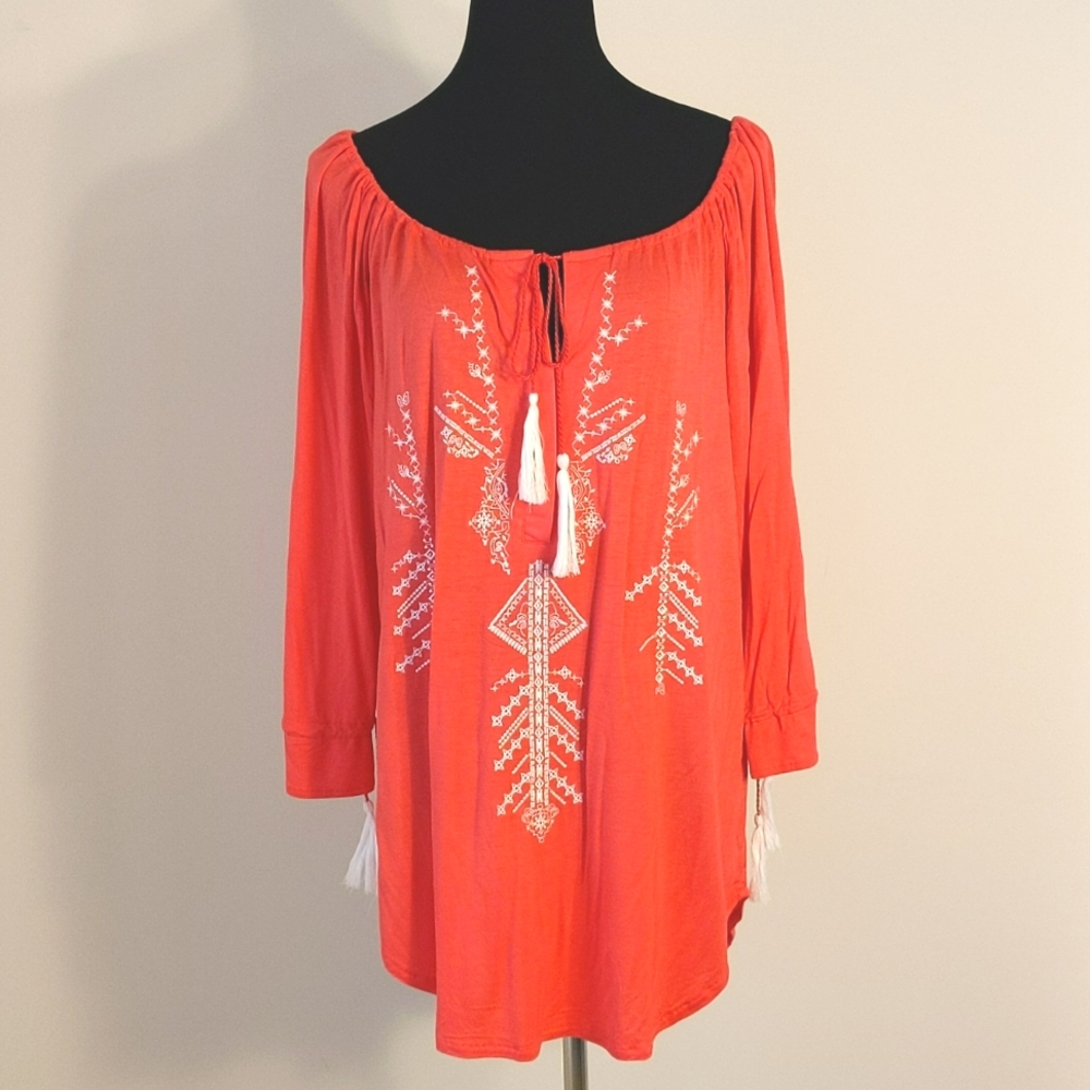 O Pi Embroidered Tunic, S, NWOT